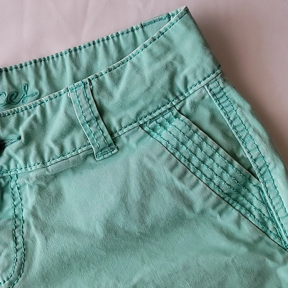 Maurices Mint Green Cotton Shorts Low Rise